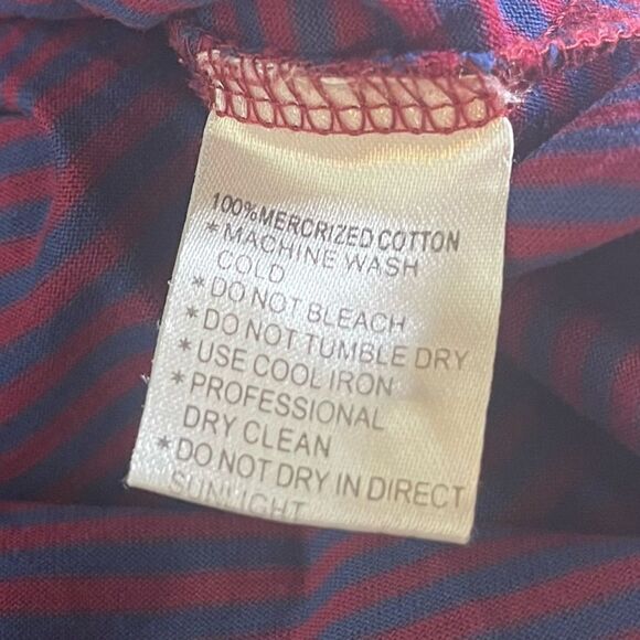 Pringle of Scotland Maroon-Navy-White Striped Luxury Polo in Size XL - Picture 5 of 6